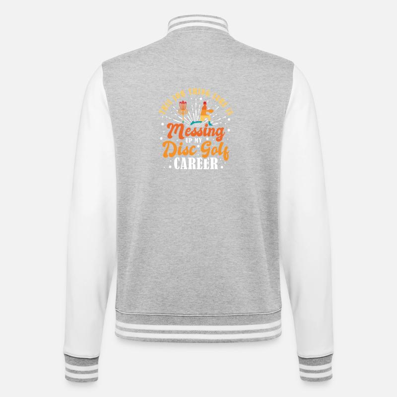 Disc Golf Geschenke Discgolf - College-Sweatjacke - Grau meliert/Weiß