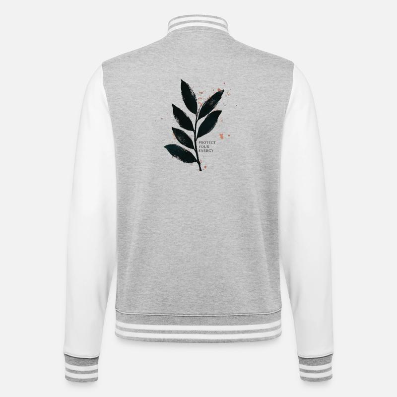 Protect Your Energy - Achtsamkeit Design - College-Sweatjacke - Grau meliert/Weiß