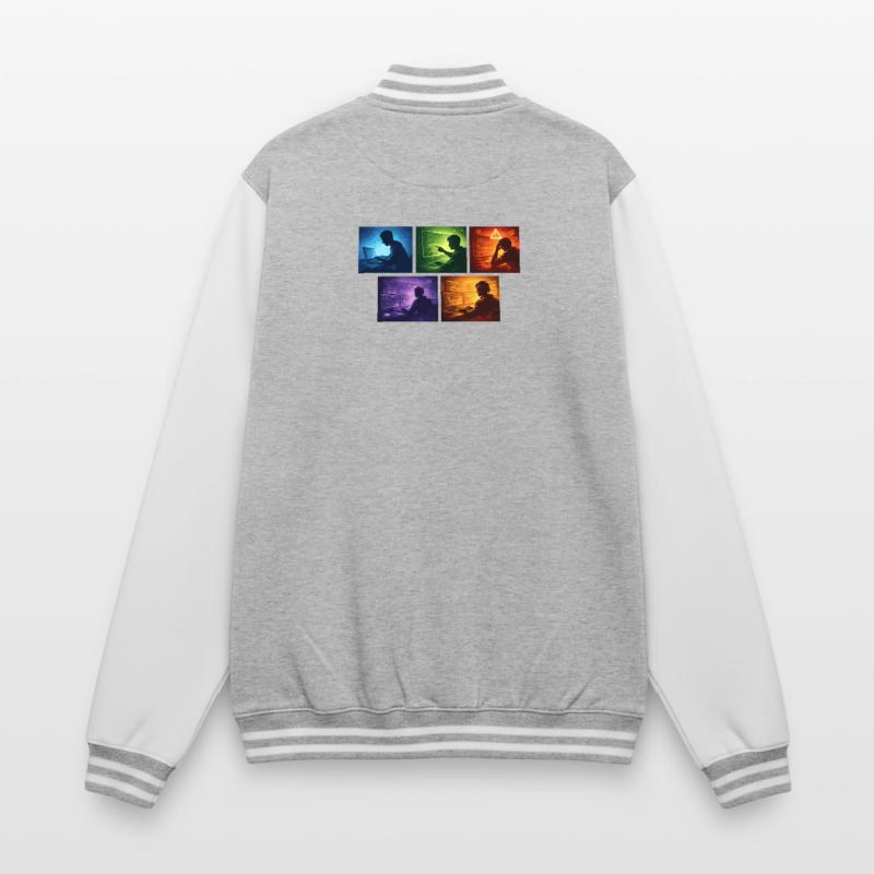 Multi-Screen Code Shadow College Sweat Jacket