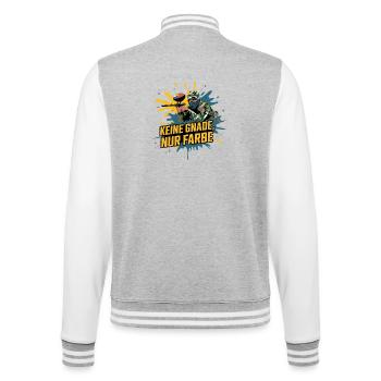 Pas de pitié, seulement colorer la phrase drôle de paintball - Veste Teddy - gris chiné / blanc - Dos - Marisol (170cm)