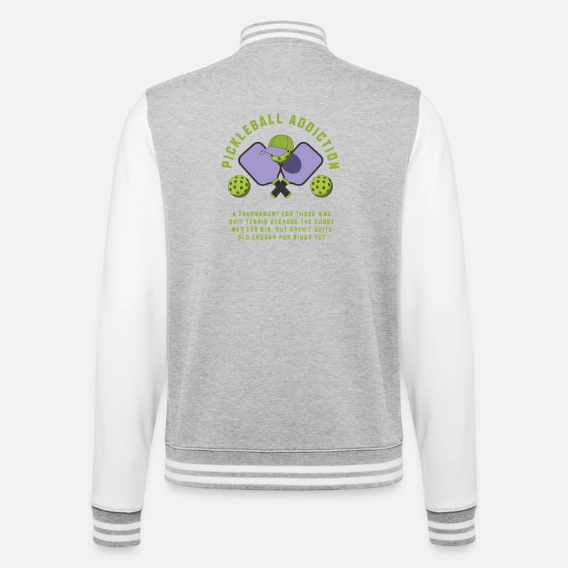 Pickleball Addiction - Veste Teddy - gris chiné / blanc