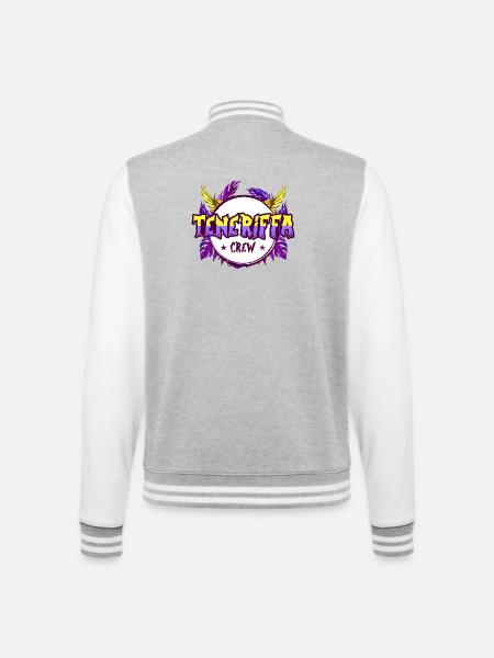 Teneriffa Crew Bunt - College-Sweatjacke - Grau meliert/Weiß