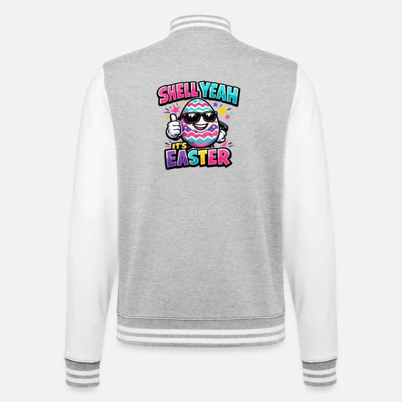 Hell Yeah It's Easter - College-Sweatjacke - Grau meliert/Weiß