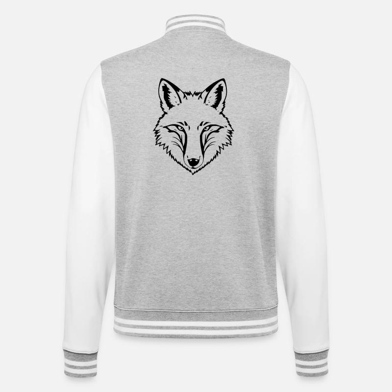 Renard - Veste Teddy - gris chiné / blanc