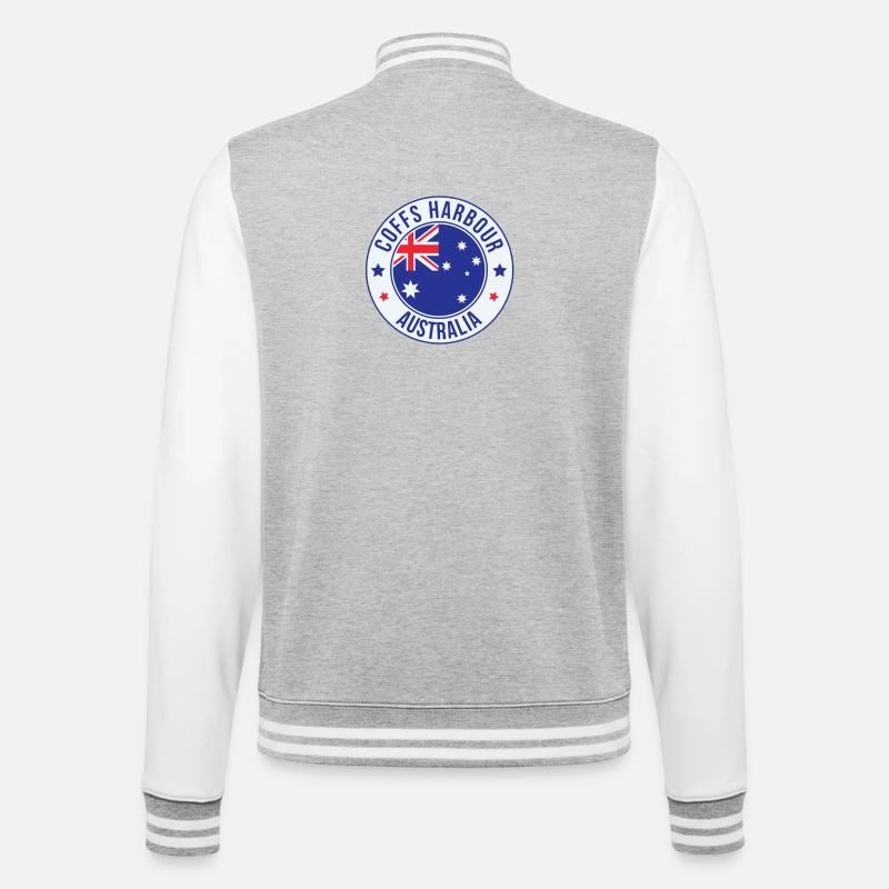 Coffs Harbour Australien-Abzeichen - College-Sweatjacke - Grau meliert/Weiß