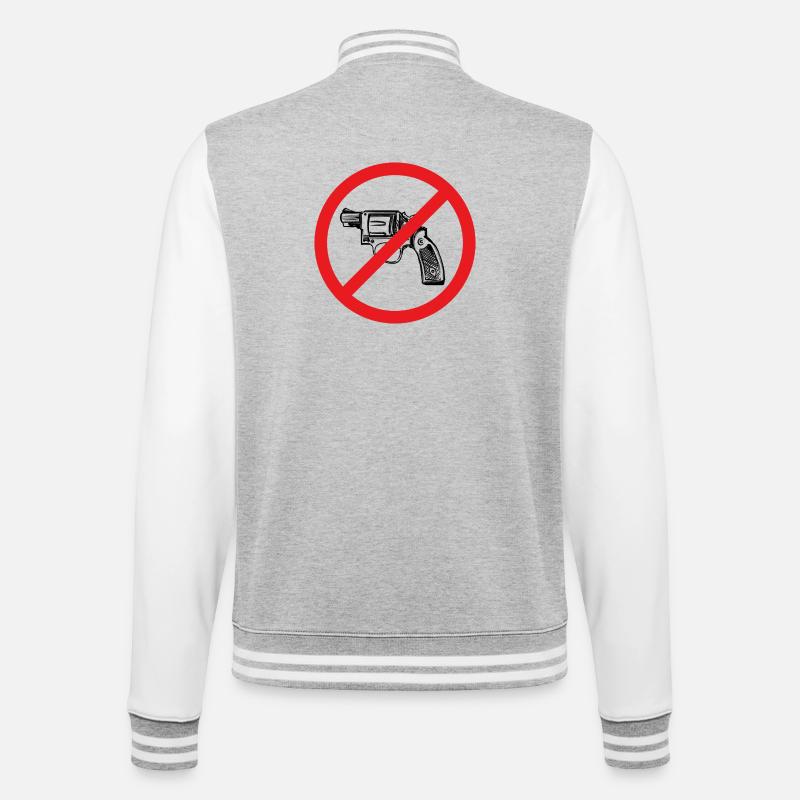 Signe de paix d’interdiction d’armes - Illustration - Veste Teddy - gris chiné / blanc