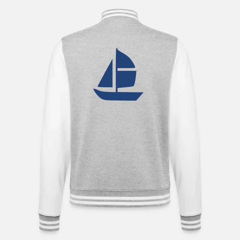 Sailboat Sailing Ship Sailing Gift - College Sweat Jacket - heather grey/white