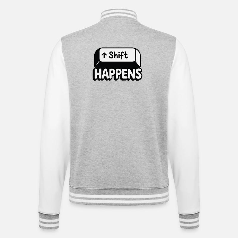 Shift Happens - College Sweat Jacket - heather grey/white