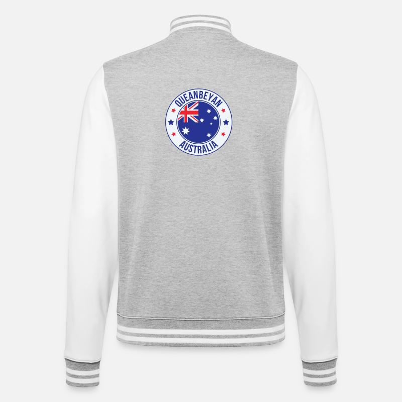 Insigne de l’emblème de Queanbeyan Australia - Veste Teddy - gris chiné / blanc