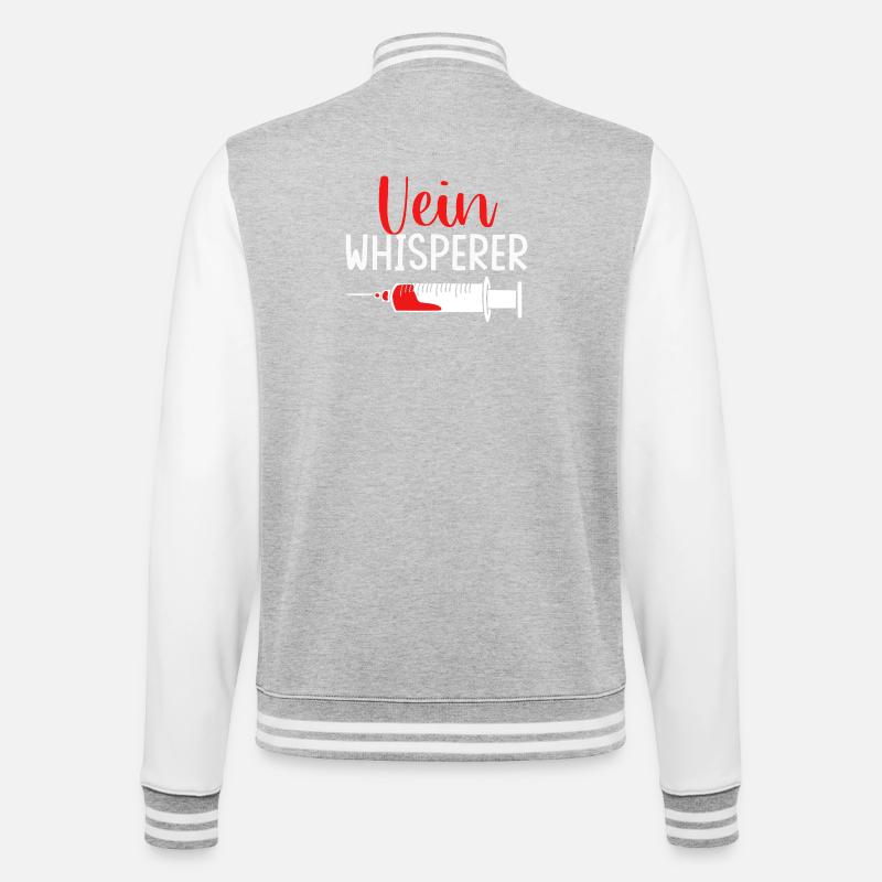Blutspender Blut Blutspende - College-Sweatjacke - Grau meliert/Weiß
