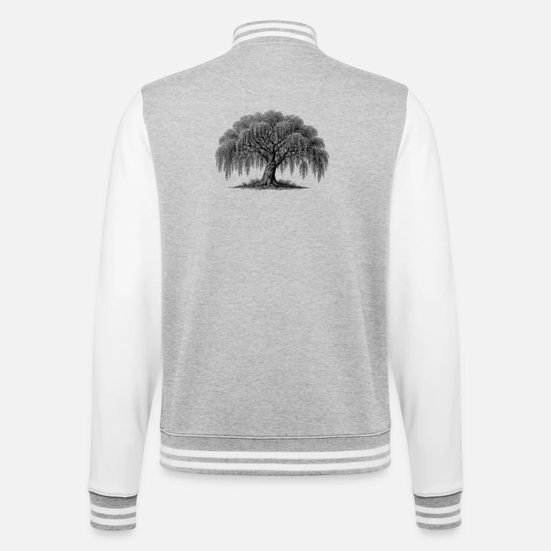 weeping willow - College Sweat Jacket - heather grey/white