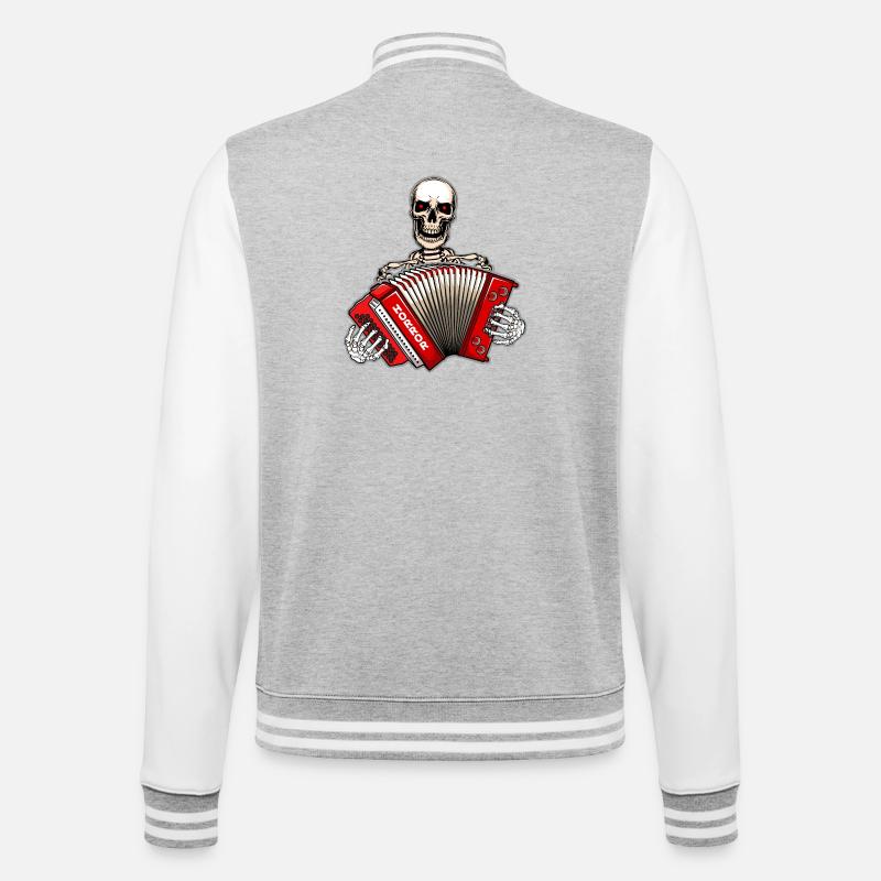 Styrian Harmonica Skeleton - College Sweat Jacket - heather grey/white