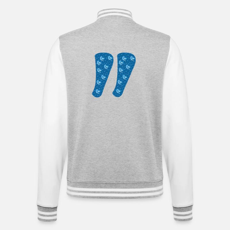 Quotation marks - College Sweat Jacket - heather grey/white