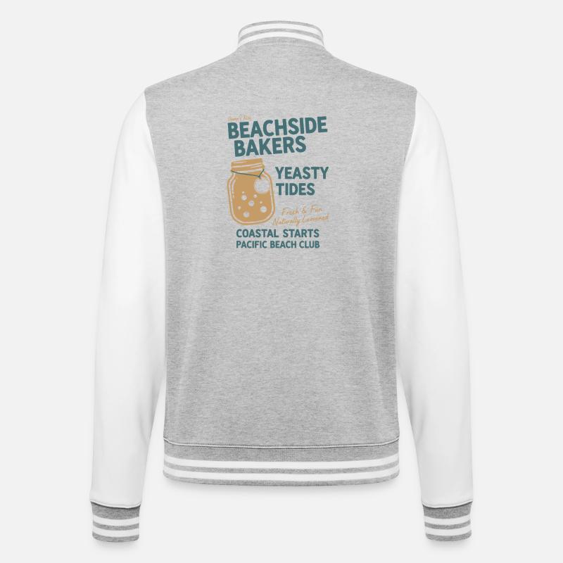 Sauerteig Brot Backen Ästhetik Design  - College-Sweatjacke - Grau meliert/Weiß
