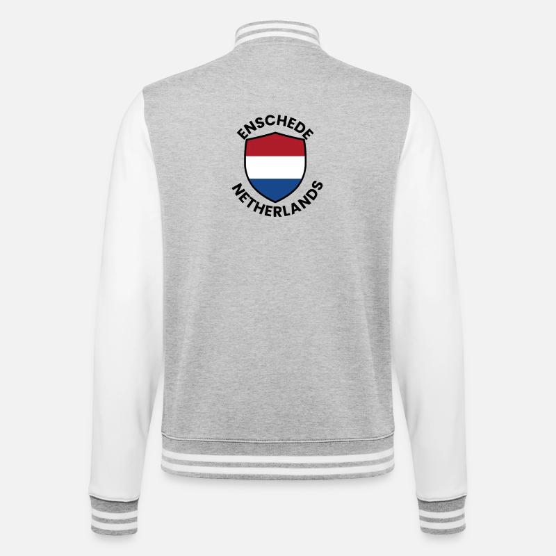 Flagge des niederländischen Schildemblems - College-Sweatjacke - Grau meliert/Weiß