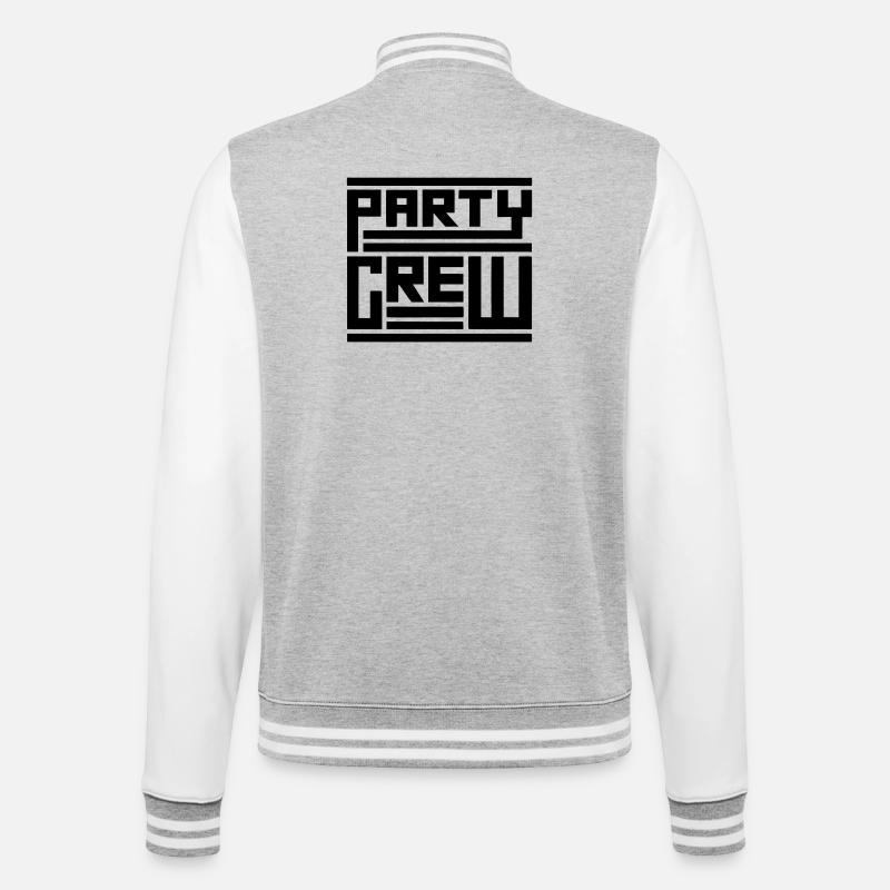 Party crew - College-Sweatjacke - Grau meliert/Weiß
