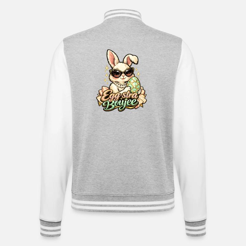 Egg-stra Boujee Easter Bunny Easter - College Sweat Jacket - heather grey/white
