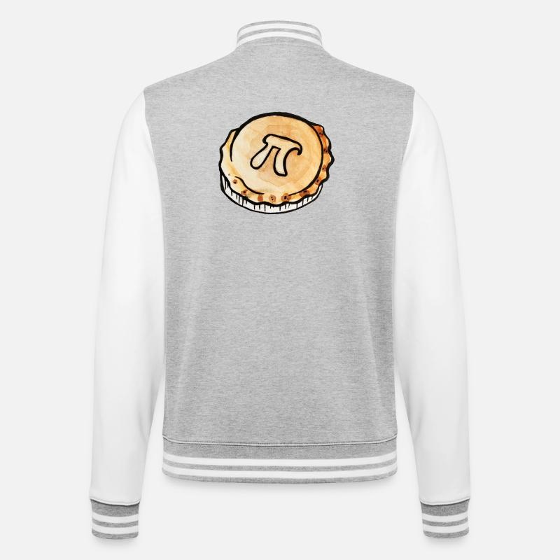 Pi Pie Graphic Tee - College Sweat Jacket - heather grey/white