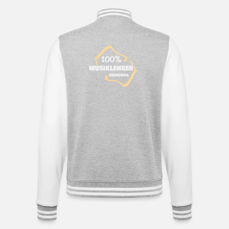 Music teacher as work - College Sweat Jacket - heather grey/white