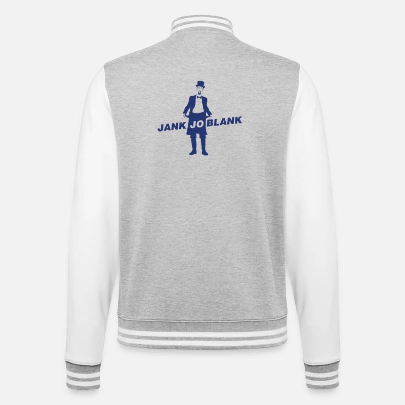 JANK JO BLANK - College-Sweatjacke - Grau meliert/Weiß