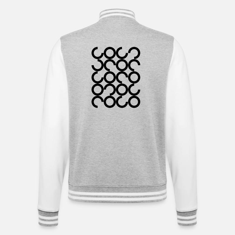 geometric circles pattern  - College Sweat Jacket - heather grey/white