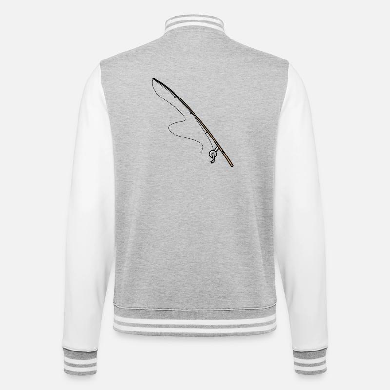 Angelrute angeln icon - College-Sweatjacke - Grau meliert/Weiß