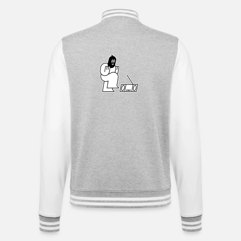 Dancing Thug - College-Sweatjacke - Grau meliert/Weiß