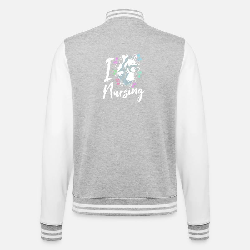 Pfleger Krankenhaus Krankenpfleger Geschenk - College-Sweatjacke - Grau meliert/Weiß