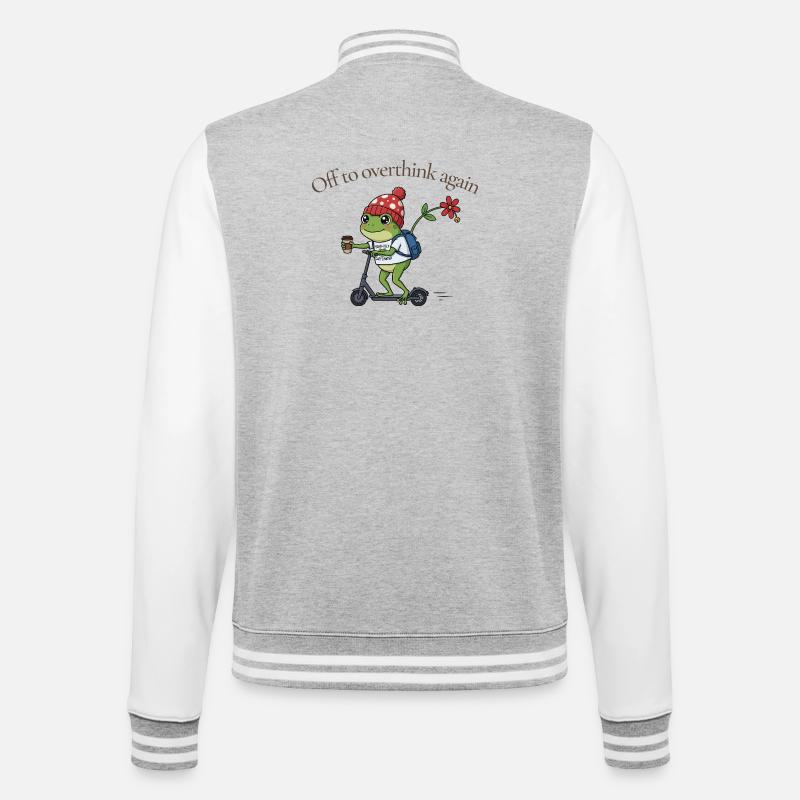 Toad-ally caffeinated frog - College Sweat Jacket - heather grey/white