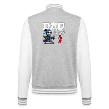 Dad Of The Birthday Ninja Birthday Funny - College Sweat Jacket - heather grey/white - Back - Marisol (170cm)
