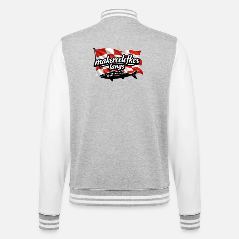 makereelefkes_langs - College Sweat Jacket - heather grey/white