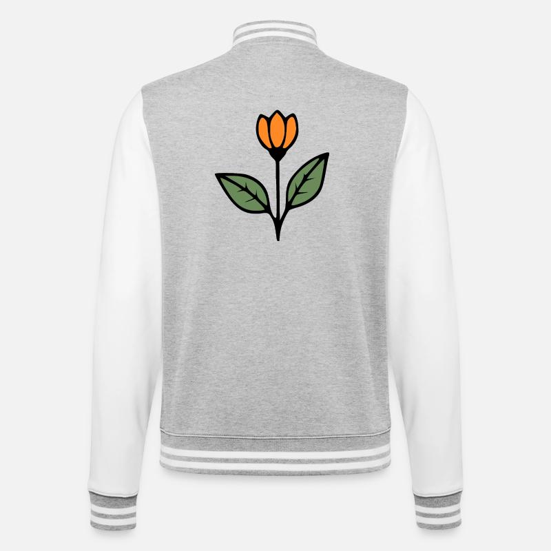  Blume Tulpe Blumen Blüte Geschenkidee Mutter  - College-Sweatjacke - Grau meliert/Weiß