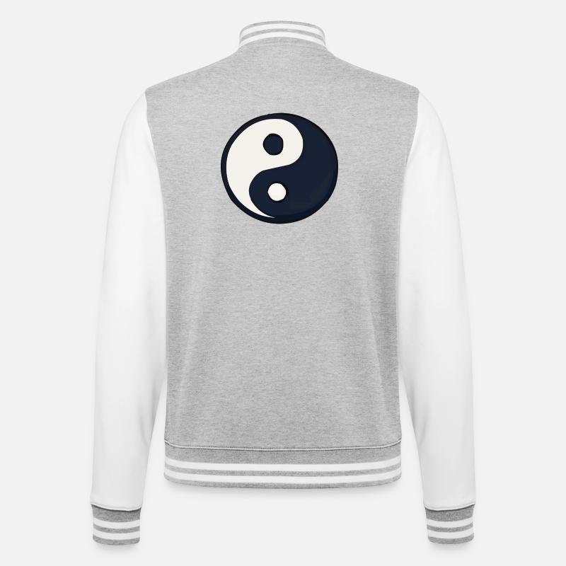 YinYang mørkeblå kontrast - College-sweatjakke - gråmelert/hvit