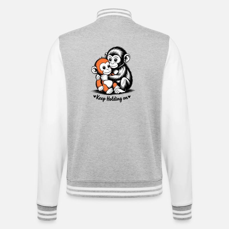 Hugging Monkey Duo - College Sweat Jacket - heather grey/white