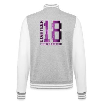 18. Geburtstag Achtzehn Gamer Limited Edition - College-Sweatjacke - Grau meliert/Weiß - Hinten - Marisol (170cm)