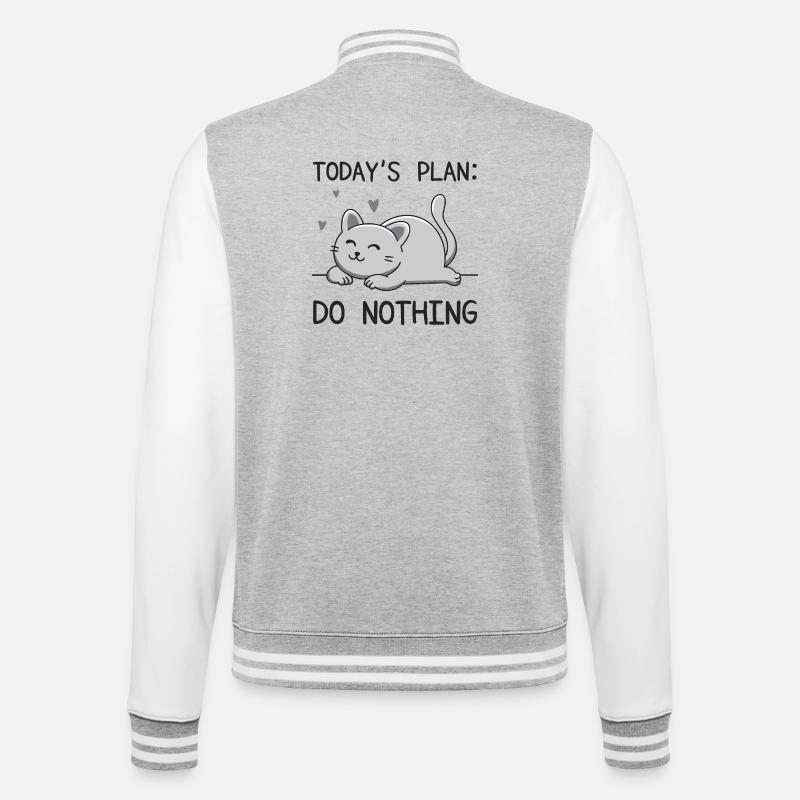 Der heutige Plan - College-Sweatjacke - Grau meliert/Weiß