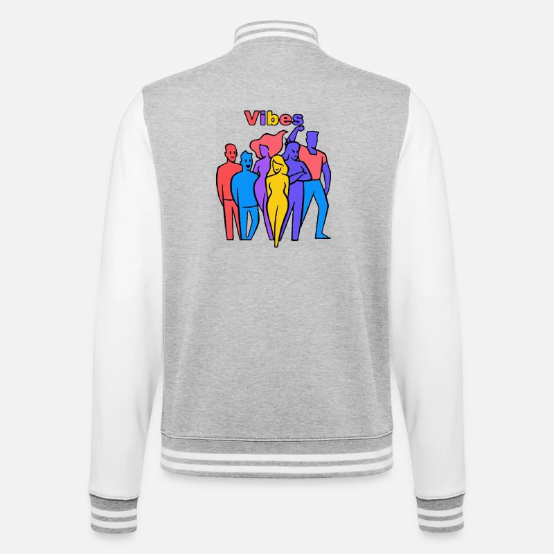 Vibes Rainbow Silhouettes - College Sweat Jacket - heather grey/white