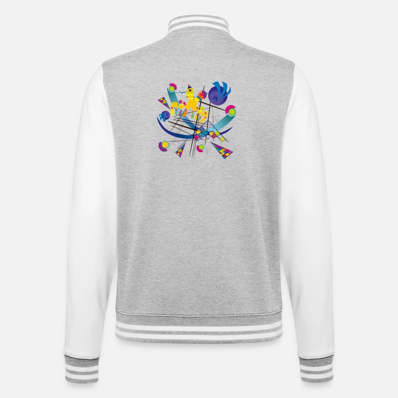 Tragbare Kunst - Visual symphony - College-Sweatjacke - Grau meliert/Weiß