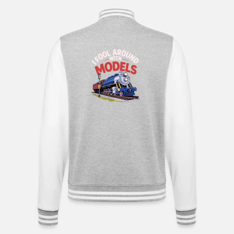 Gioco con i modelli - Felpa in look college - grigio melange/bianco