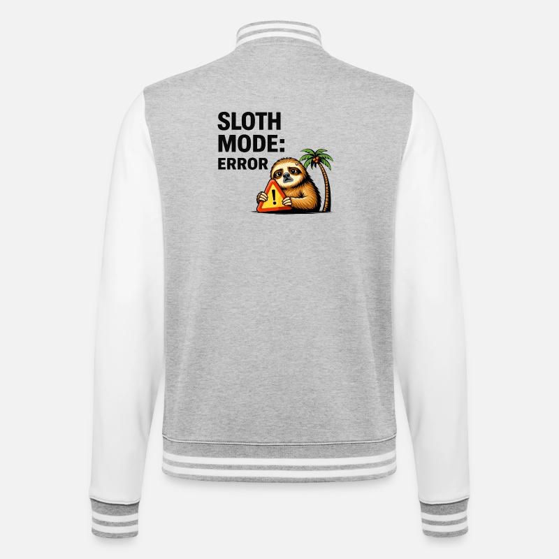 Sloth Mode Error - College Sweat Jacket - heather grey/white