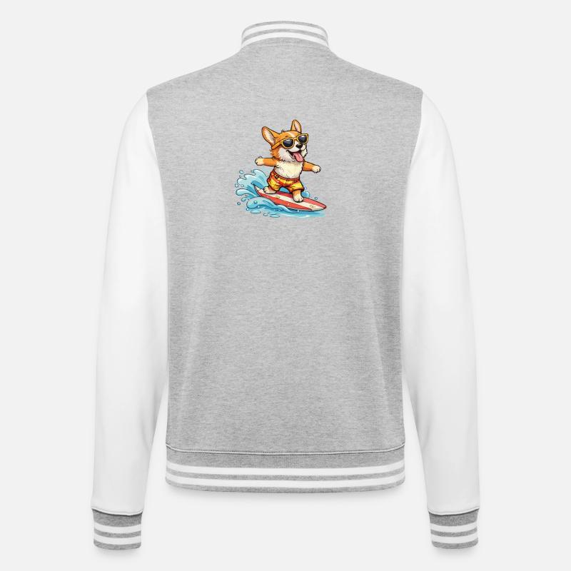 Corgi Surf-Sommerbrille - College-Sweatjacke - Grau meliert/Weiß