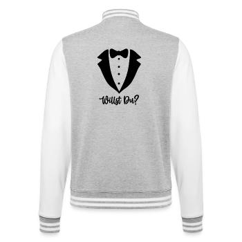 PROPOSEZ-VOUS une demande en mariage mariage - Veste Teddy - gris chiné / blanc - Dos - Marisol (170cm)