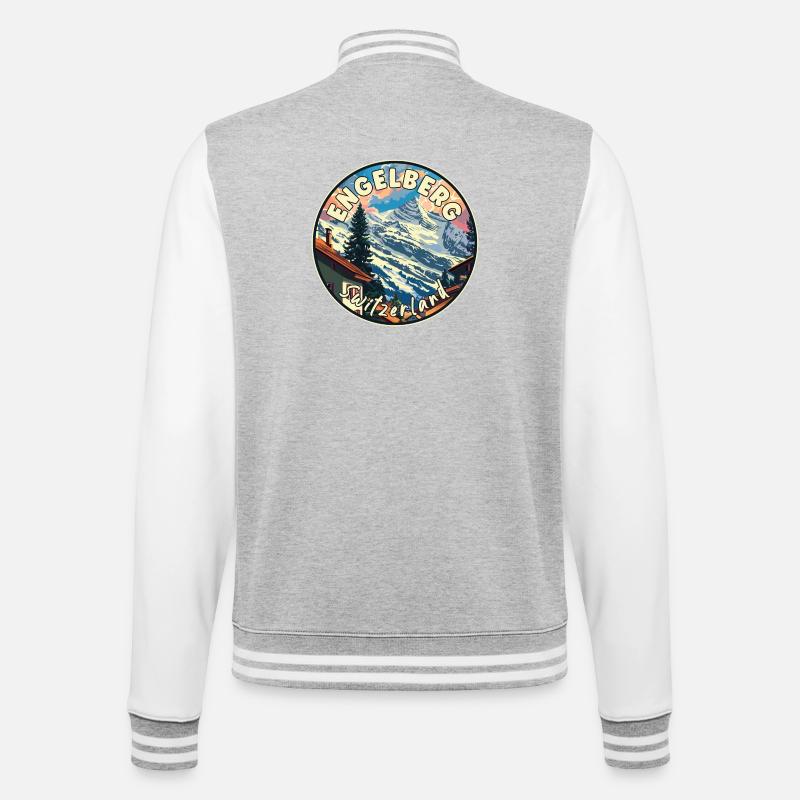 Experience Alpine Engelberg in Switzerland - College Sweat Jacket - heather grey/white