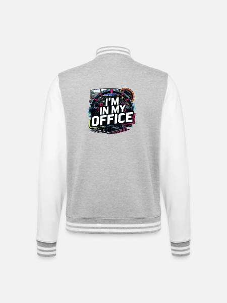 I'm in my office - College Sweat Jacket - heather grey/white