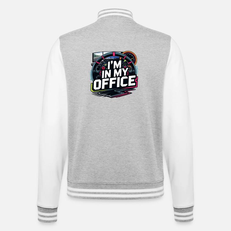 I'm in my office - College Sweat Jacket - heather grey/white