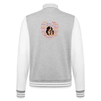 Bernese Mountain Dog Mom – Mother's Day Dog Love - College Sweat Jacket - heather grey/white - Back - Marisol (170cm)