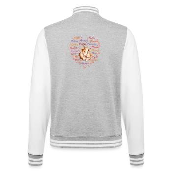 Goats Mom Heart – Mother's Day Gift Goat - College Sweat Jacket - heather grey/white - Back - Marisol (170cm)