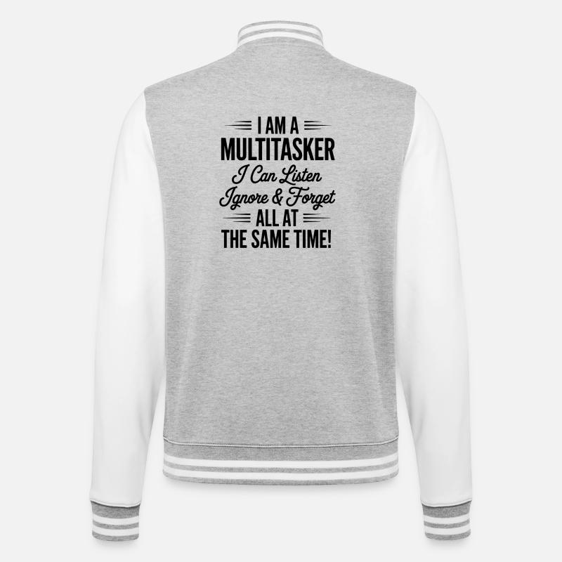 Multitasker Sprüche Sarkasmus Bürohumor Geschenk - College-Sweatjacke - Grau meliert/Weiß