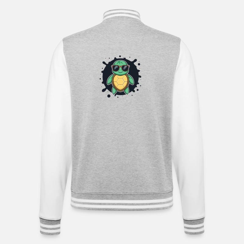 Sea Turtle Cool-Sonnenbrille - College-Sweatjacke - Grau meliert/Weiß