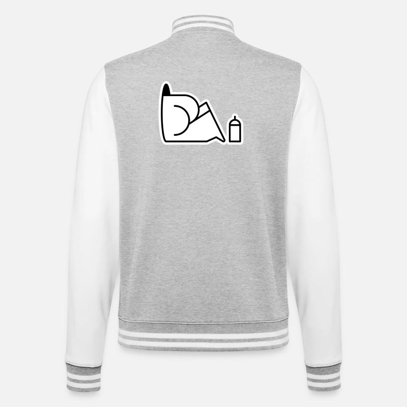 Looking For Cans - College-Sweatjacke - Grau meliert/Weiß